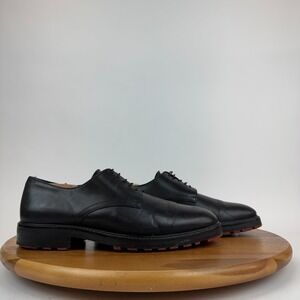 Mens Kenzo Black Leather Plain Toe Lug Sole Derby Dress Shoes Size 41 US 8.5 M‎